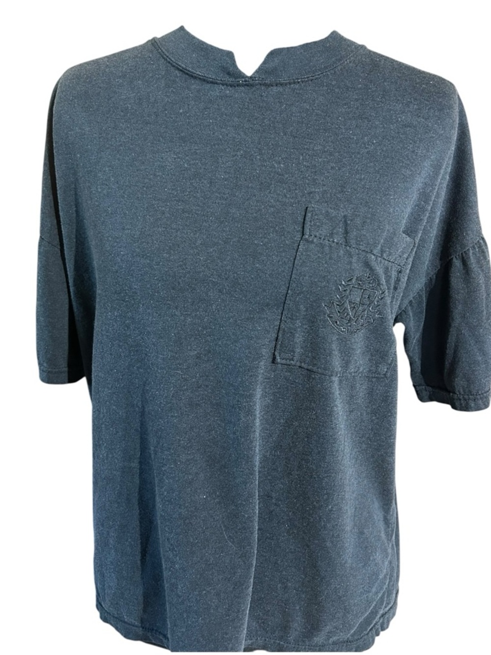 Vintage Cabaret Tee Dark Gray Pocket T Shirt Oversized Boxy Size Large